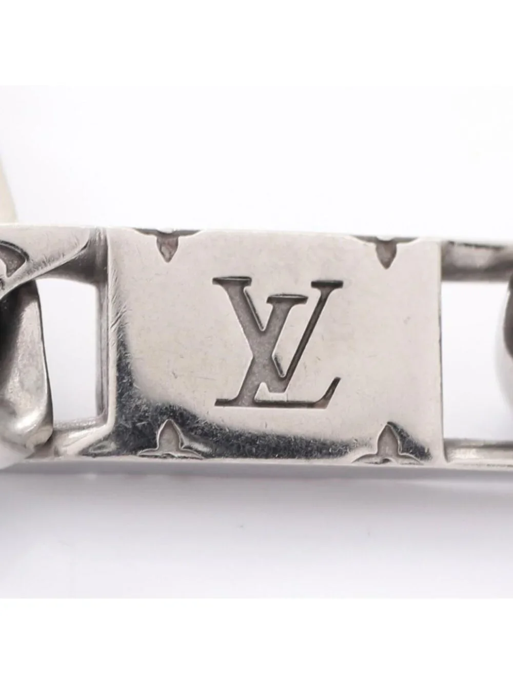 Louis Vuitton Necklace Monogram Tied Up Silver Stainless Steel